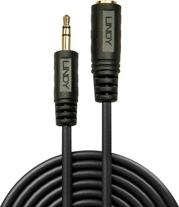 Immagine prodotto Lindy Verlaeng audio. Jack stereo 3,5mm/5m 3,5mm m/f placcato oro (5 m, Connettore da 3,5 mm (AUX))