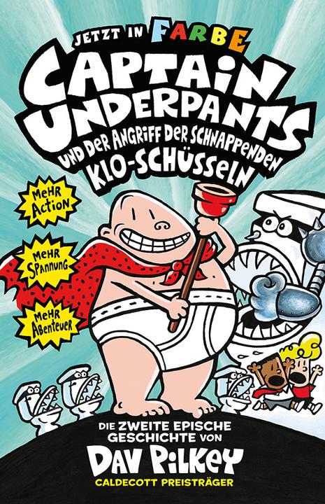 Actual product image Captain Underpants Band 2 - Angriff der schnappenden Kloschüsseln (German, Dav Pilkey, 2020)