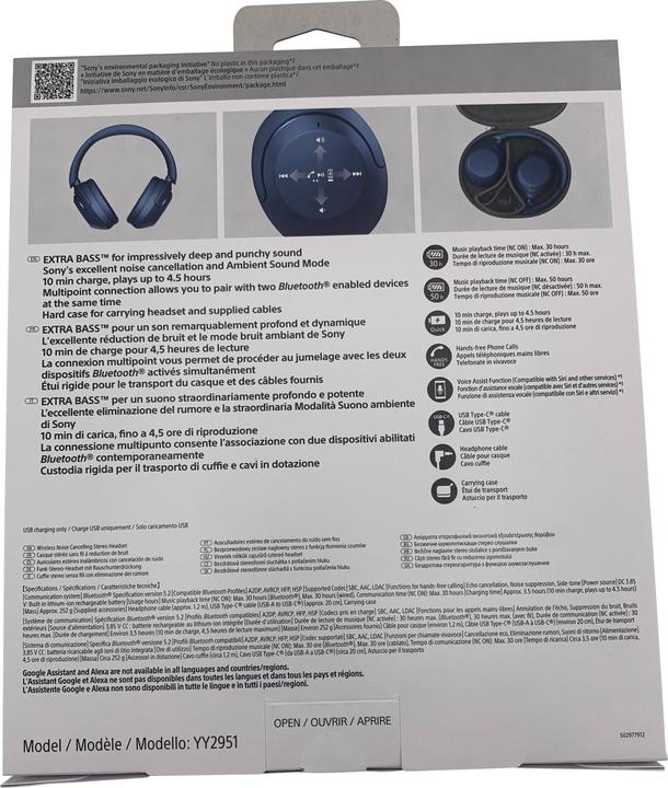 Actual product image Sony WH-XB910N (NC, 30 h, Wireless)