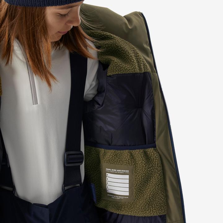 Actual product image Wedze Children's ski jacket padded warm waterproof - Piste 500 khaki (146)