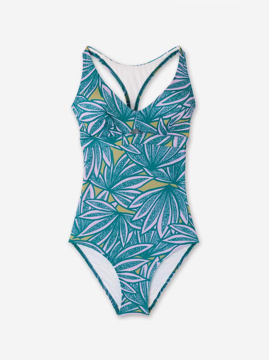 Image du produit Olaian Maillot de bain 1 pièce de surf Femme - Agatha flow bleu et violet (46)