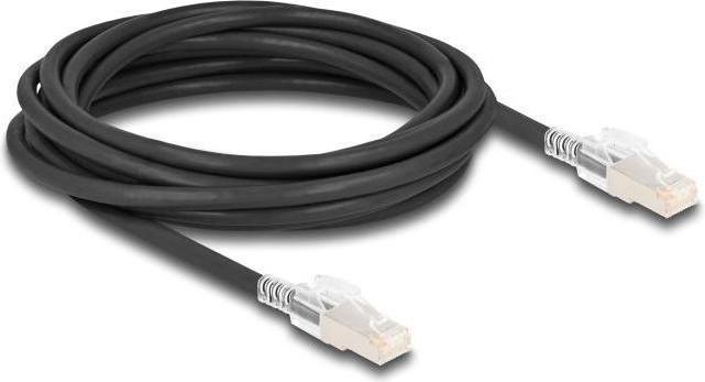 Actual product image Delock RJ45 network cable Cat.6A S/FTP with Secure Clips Set 5 m black (S/FTP, CAT6a, 5 m)