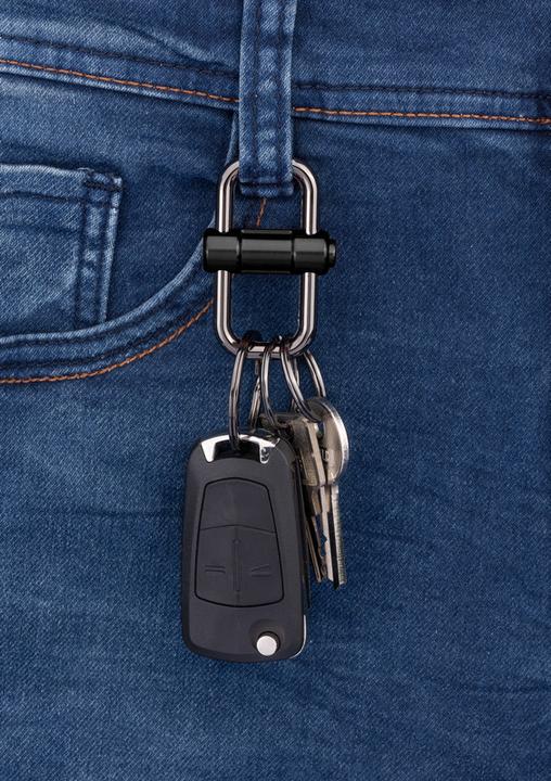 Produktbild Troika 2-WAY KEY Schlüsselanhänger mit 3 Ringen und Schiebeverschluss, schwarz
