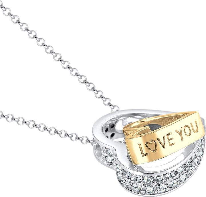 Produktbild Elli mir Herz-Anhänger Bi-Color Kristalle (Sterling Silber, 45 cm)