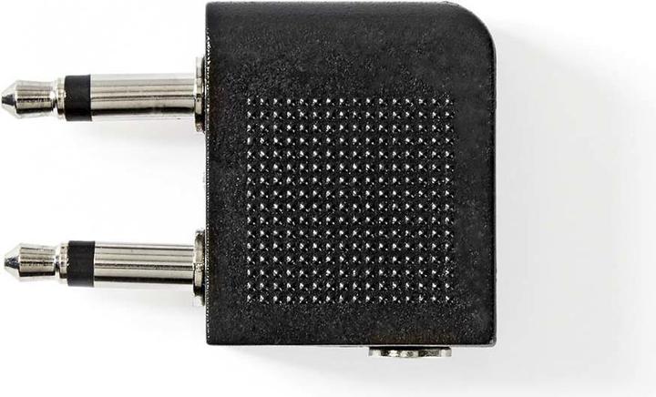 Produktbild Nedis CAGB22970BK Audio-Adapter für Flugzeug, 2 x 3,5-mm-Stecker, 3,5-mm-Buchse, Schwarz