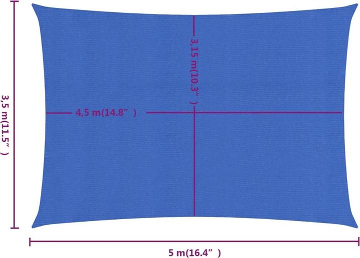 Actual product image VidaXL Sonnensegel 160 g/m² Rechteckig HDPE (3.5 x 5 m)