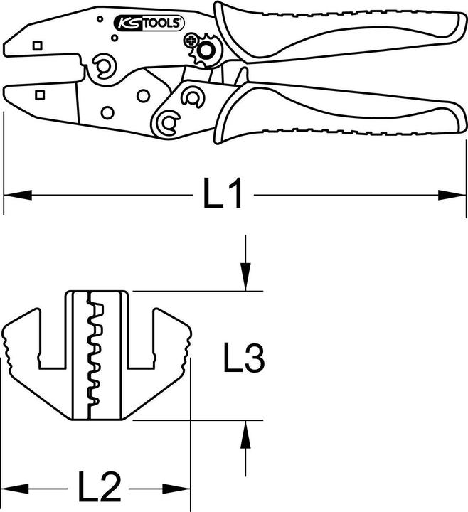 Image du produit KS Tools Pince à sertir pour cosses core end Ø 0,5-4mm² (220 mm)