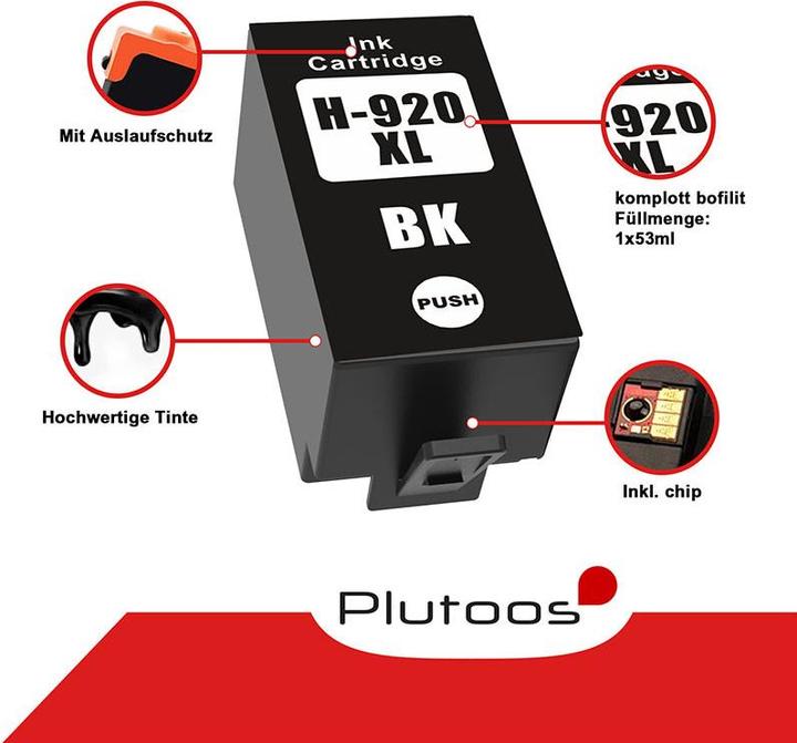 Immagine prodotto Plutoos Cartuccia HP 920XL XXL compatibile, nero CD975AE