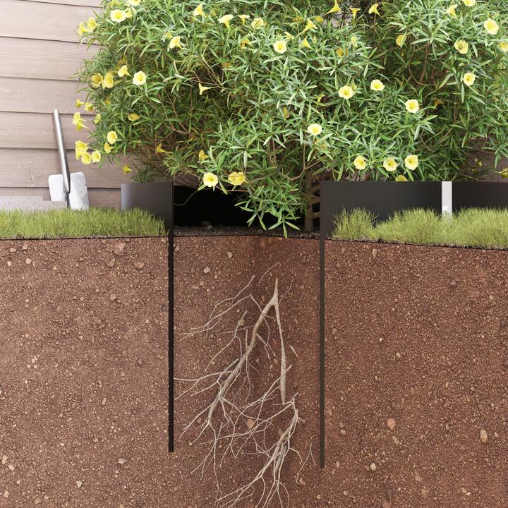 Produktbild VidaXL Wurzelsperre mit Verbindungsschienen Schwarz 0,7x5 m 1,5 mm HDPE