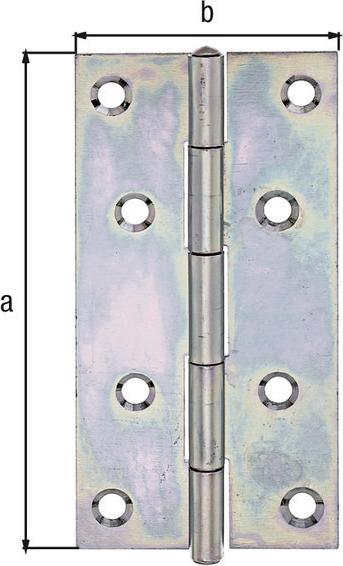 Immagine prodotto Alberts Cerniera stretta con perno in ottone rivettato, 100 x 48 mm, giallo galvanizzato