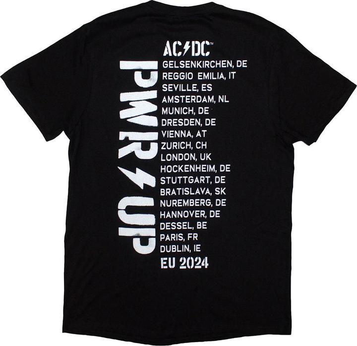Immagine prodotto AC/DC PWRD-UP B&W Photo EU Tour '24 Maglietta Stampa posteriore Adulto Unisex (XL)