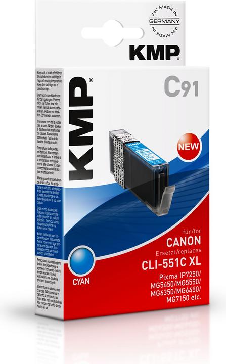 Actual product image KMP C91 Ink cartridge comp. with Canon CLI-551 C XL (C)