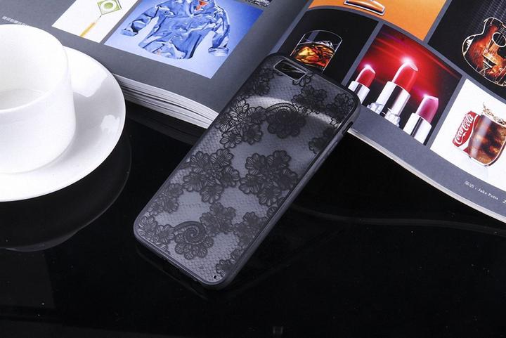 Produktbild König Design Apple iPhone 8 Plus Handy Hülle Mandala Case Schutzhülle Motiv Blüten Schwarz (Apple iPhone 8 Plus)