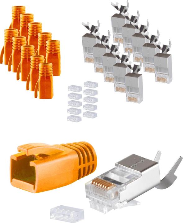 Actual product image Shiverpeaks ®-BASIC-S--Network Modular Plug RJ45 SET for installation cable up to AWG 23, plug with strain (Network cable plug)