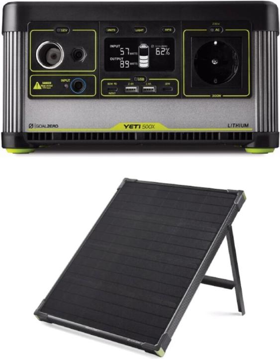 Actual product image Goal Zero Yeti 500X + Solar Panel Boulder 50