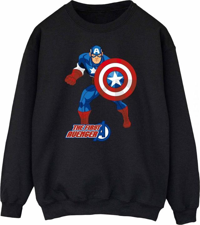 Actual product image Captain America Womens/Ladies The First Avenger Logo Sweatshirt (XXL)
