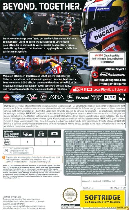 Produktbild Milestone MotoGP20 (Switch, Multilingual)