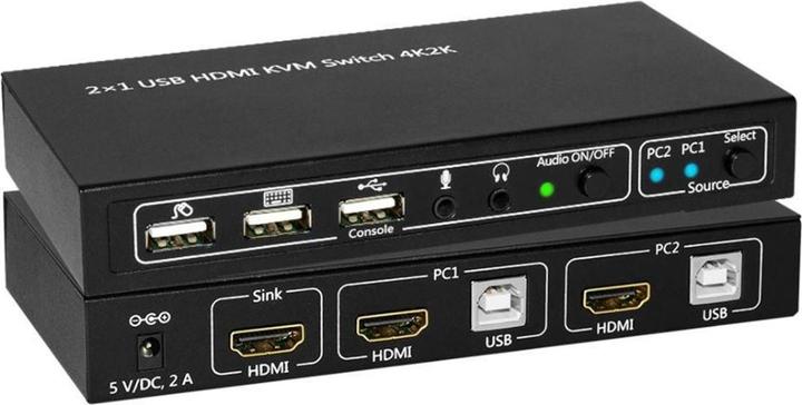 Actual product image MicroConnect MC-HDMI-USBKVM Keyboard/Video/Mouse (KVM) Switch Black