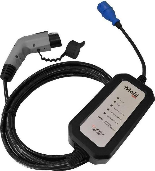 Actual product image Ratio Electric EV MobiBox 3.7kW Typ 1 (Type 1, 3.70 kW, 16 A, CEE16 blue)