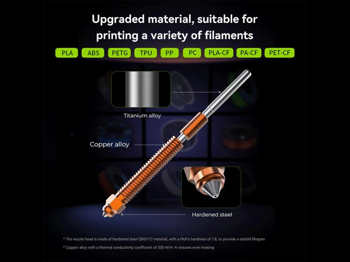 Actual product image Creality K2 Plus Keramic Hotend Kit (Blast pipe)