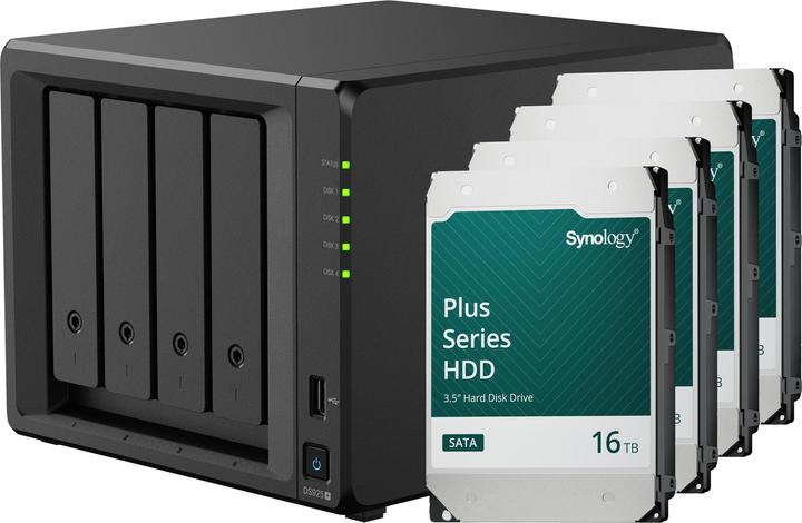 Image du produit Synology DS925+ LE SYSTÈME (4 x 16 To, Synology HAT 33xx)