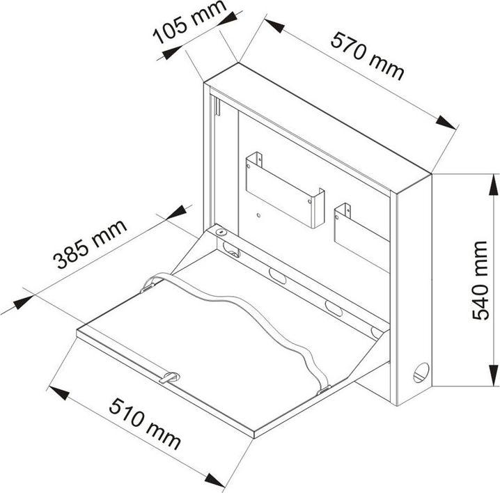 Produktbild Multibrackets Wandkasten abschliessbar, weiss, Tragkraft 5 kg (Wand)