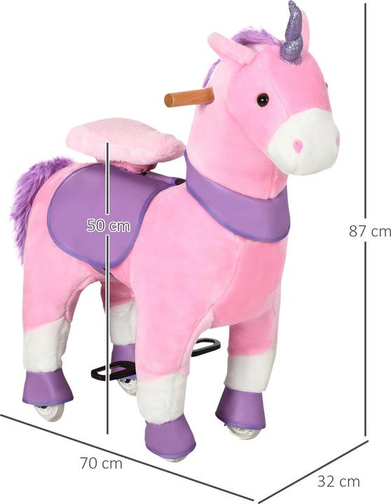 Immagine prodotto Homcom Cavallo a dondolo Unicorno con ruote e pedali