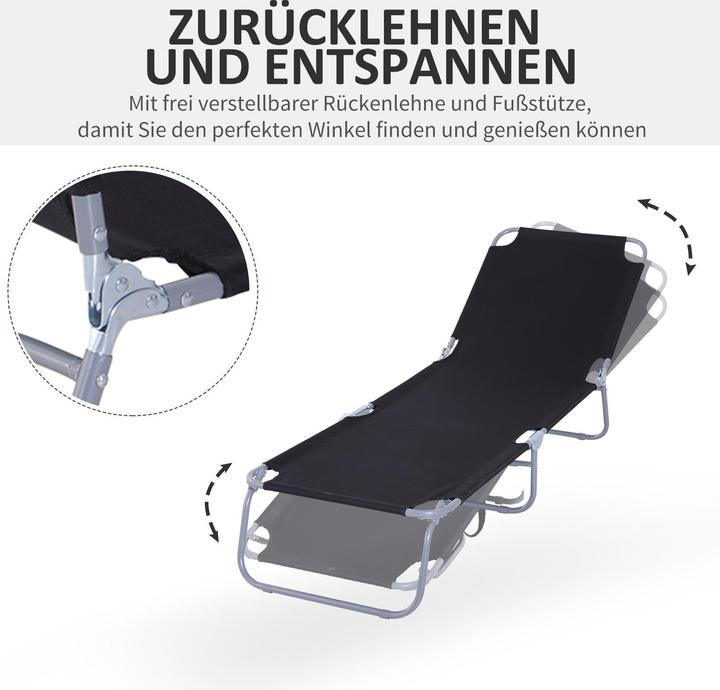 Actual product image Outsunny Sun lounger with adjustable backrest (187 cm)