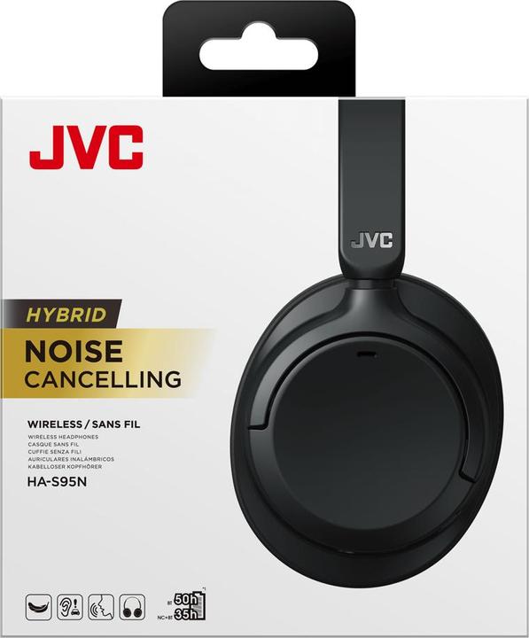 Image du produit JVC HA-S95N-B - Casque supra-auriculaire noir (ANC, 50 h, Sans fil, Filaire)