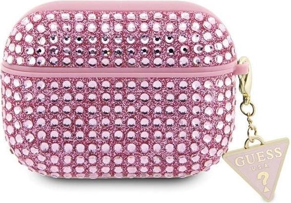 Guess GUAP2HDGTPP AirPods Pro 2 cover różowy/pink Rhinestone Triangle Charm (Kopfhörer Tasche)