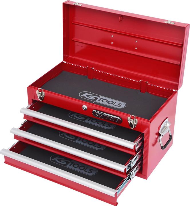 Produktbild KS Tools Werkzeugtruhe mit 3 Schubladen, LxBxH 520x260x302 mm, rot (3 x)