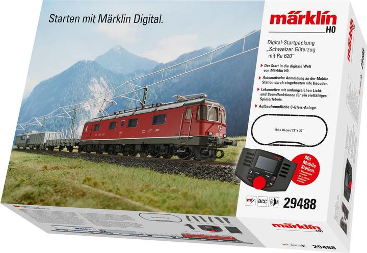 Image du produit Märklin Coffret de démarrage numérique train de marchandises suisse avec Re 620 (Piste H0)