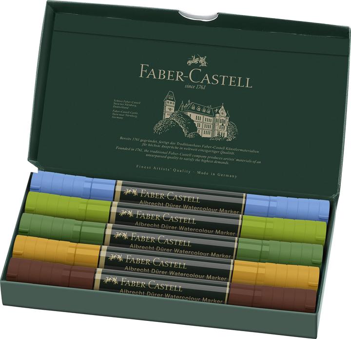 Produktbild Faber-Castell Wasserfarben Marker Albrecht Dürer 5er Etiu, Plein Air (Braun, 1 mm, 5 x)