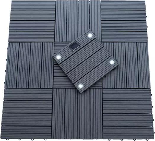 Produktbild Spa Solutions WPC Klickfliese mit LED 1 m2 Grau