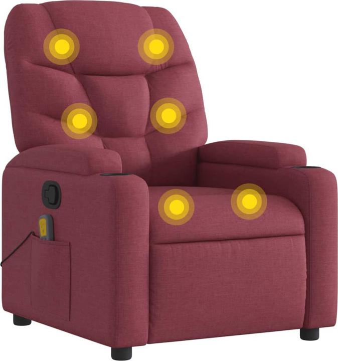 Produktbild VidaXL Massagesessel Weinrot Stoff,Farbe: Weinrot,Material: Stoff