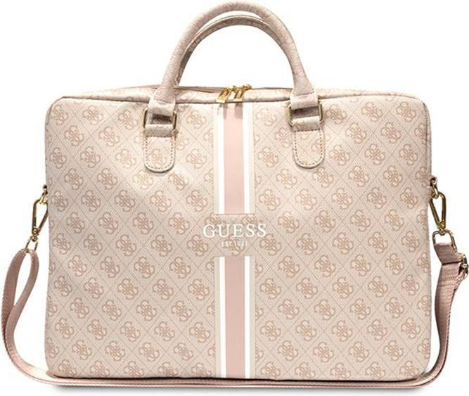 Produktbild Guess PU 4G bedruckte Streifen-Computertasche 15|16" Pink (16")