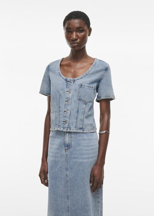 Image du produit Rouge Edit Denim Oberteil mit kurzen Ärmeln (34)