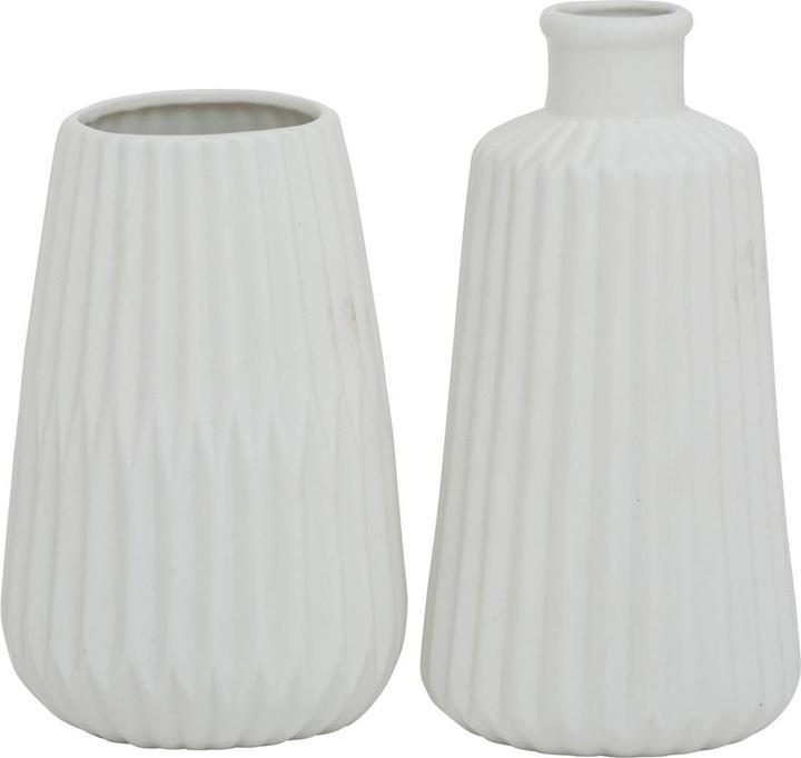 Boltze Home Boltze Vase Set Esko 2-piece white matt, ceramic flower vases, Ã¸ approx. 8,5 cm (1 x)