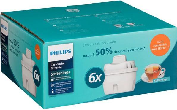 Actual product image Philips AWP230P6/31 water filter cartridges Softening+ 6-pack (6 x)
