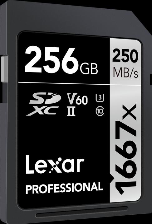 Produktbild Lexar Professional 1667x (256 GB, SDXC, U3, UHS-II)