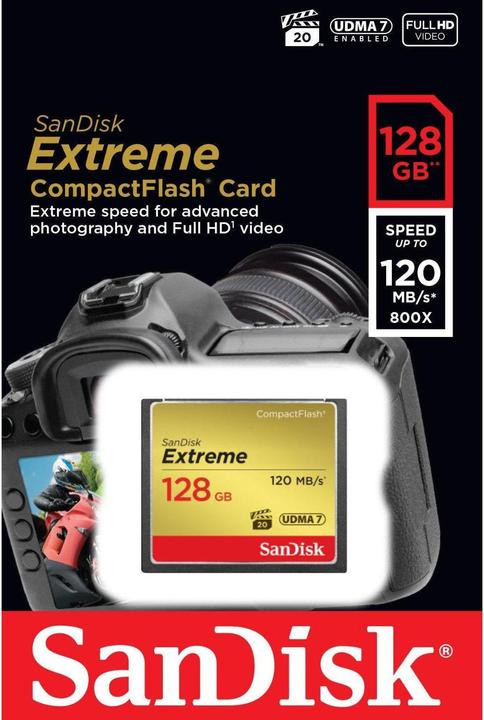 Actual product image SanDisk Extreme Compact Flash, 800x (128 GB, CF)