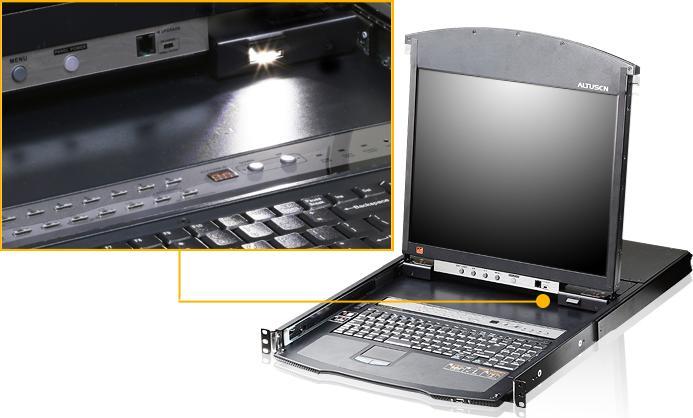 Actual product image Aten KL1516AiM ALTUSEN 19" console with KVM switch, 16-way, 43.18 cm
