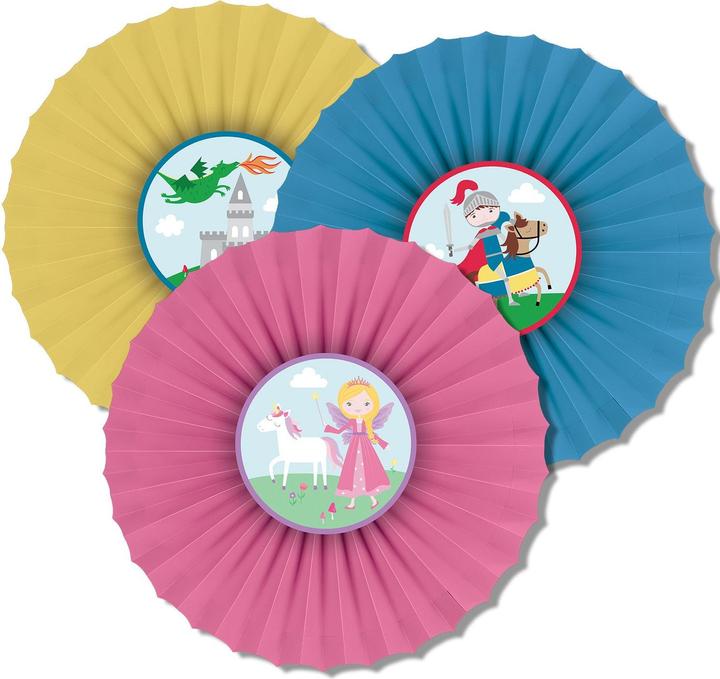 Image du produit Amscan Éventail décoratif Chevaliers et Princesses 3pcs