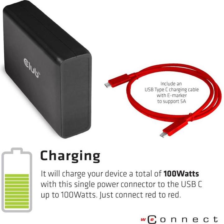 Actual product image Club 3D CSV-1564W100 (USB-C, 1 Ports)
