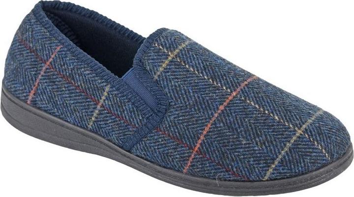 Actual product image Zedzzz Mens Kenny Herringbone Twin Gusset Slippers (47)