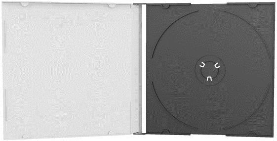 Image du produit MediaRange Boîtier pour CD vierge, étroit, pour 1 disque usinable, plateau noir