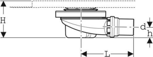 Image du produit Geberit Ecoulement de receveur de douche 154.016.00.1 pour receveur de douche Setaplano, hauteur de