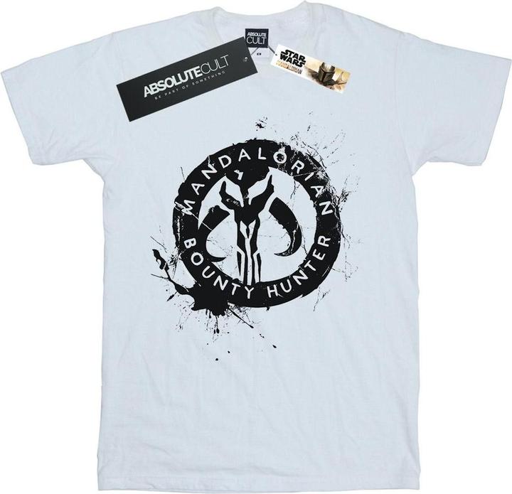 Star Wars The Mandalorian Bounty Hunter Splatter Skull TShirt Jungen