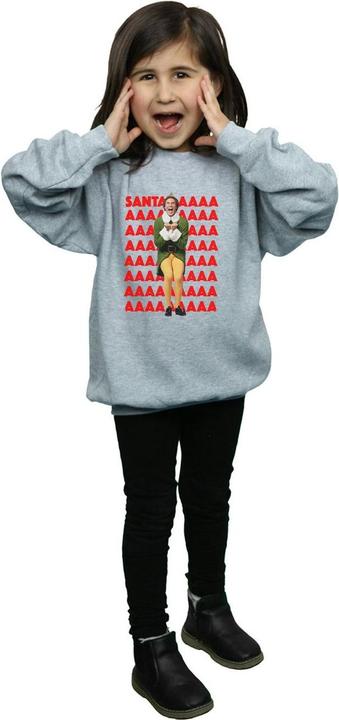 Actual product image Elf Girls Buddy Santa Scream Sweatshirt (116)