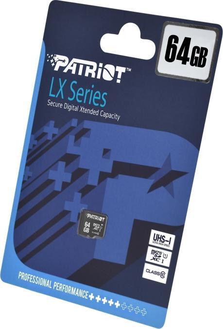 Immagine prodotto Patriot MicroSDXC UHS-I Klasse 10 (64 GB, microSDXC, U1, UHS-I)